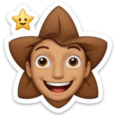 Color de piel moreno los ojos ke sean de estrella riéndose y pelo café hombre  sticker