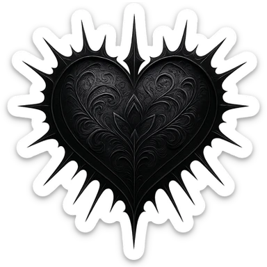 Remove the background from the image, keep the heart gothic and detailed, maintain a transparent background. sticker