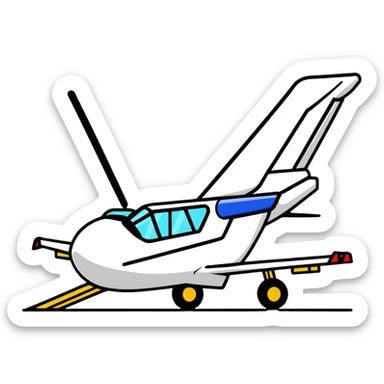 ramp agent with marshalling wands guiding aircraft sticker