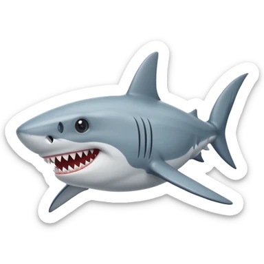 un requin style artoon sticker