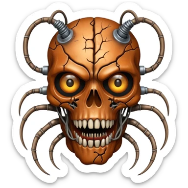 horror bionic monster sticker