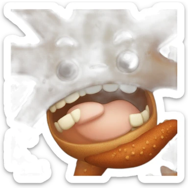 A brown starfish winking sticker