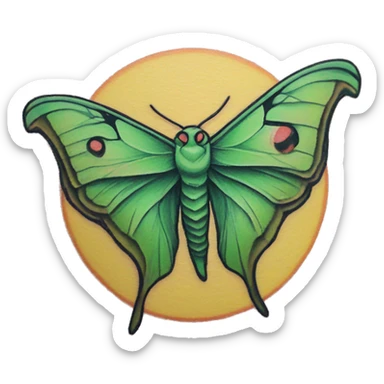Luna moth knee tattoo sticker