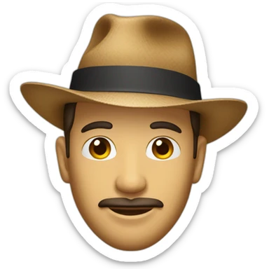 panama hat man sticker