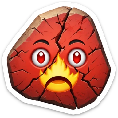 rock with fever emoji sticker