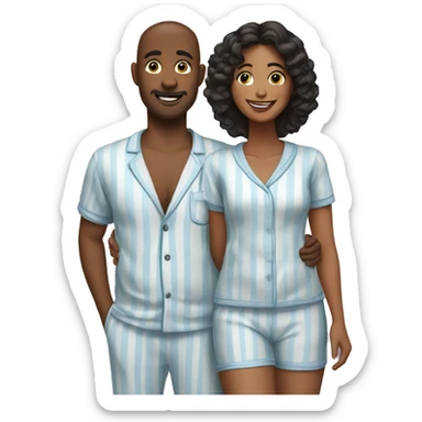 couple in matching pjs sticker