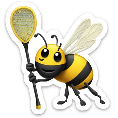 bumble bee with a lacrosse stick sticker