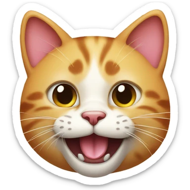 Cat with a huge tongue winking sticker
