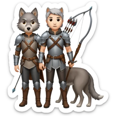 un archer avec un loup sticker