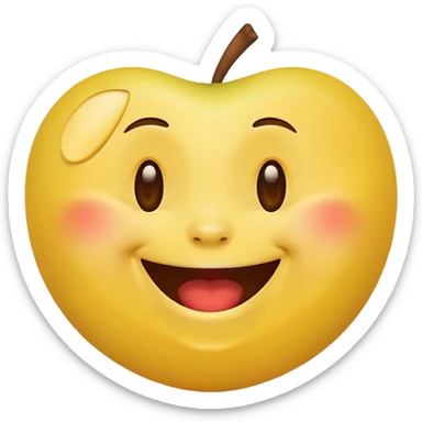 laughing face emoji, joyful and expressive, apple style sticker