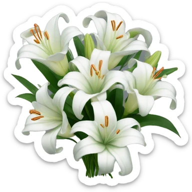 bouquet of white lilies  sticker
