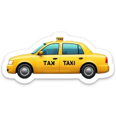 City Rain Scenes, Taxi reflection + puddle. sticker