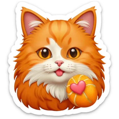 A cute cat emoji blowing a kiss with a little bite sticker