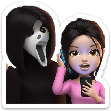 girl with phone in hand sticker