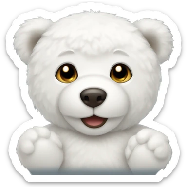 white teddy bear  sticker