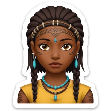 tribal girl Tattooed, DO NOT wearing necklace sticker