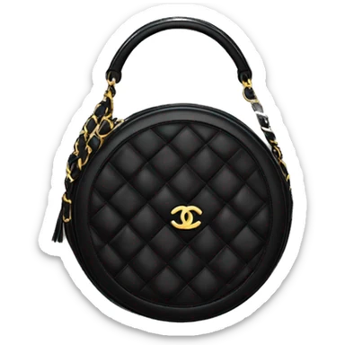 Round black Chanel bag with top handle  sticker
