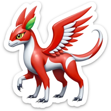 Shiny Colorful Meloetta-Latias-Koraidon-Peppercat-Wargreymon-Protogen-Fakémon-fusion-hybrid-creature sticker