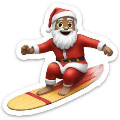 Santa Clause surfing sticker