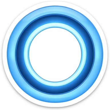 circular blue halo 3d oval sticker