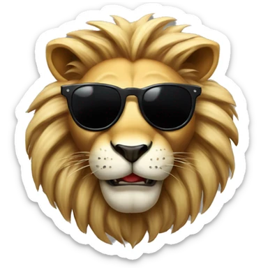 Gangster lion with black sun glasses and cheeky grin  sticker