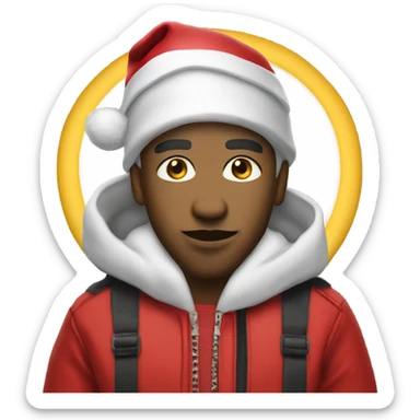 Rapper Lil Santa with a low taper fade sticker