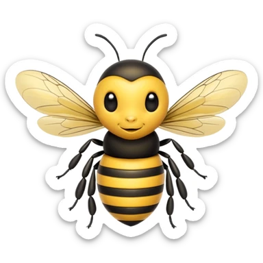 a cartoon bee flying sticker
