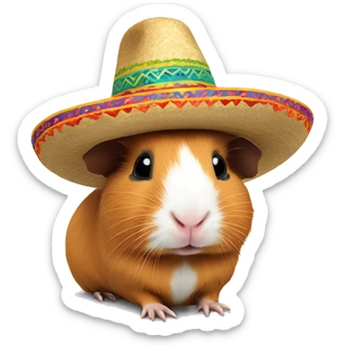 Guinea pig wearing a sombrero  sticker