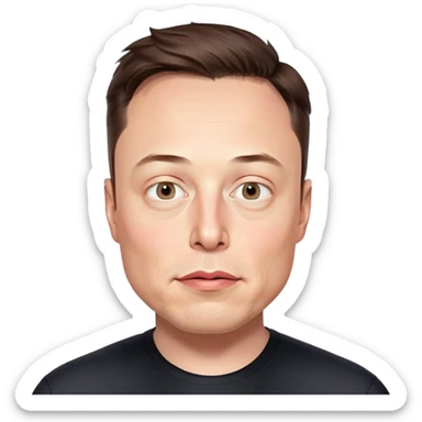 elon musk with x over his eyes  sticker
