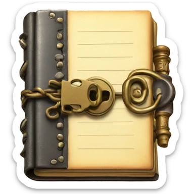 vintage diary with lock and key sticker