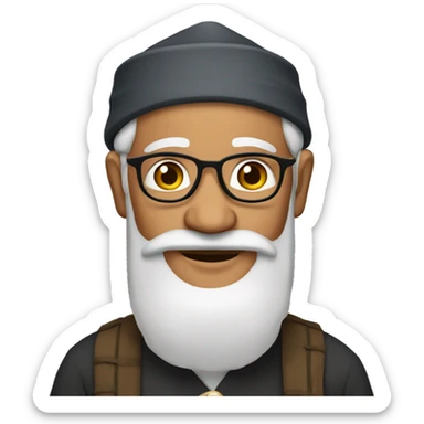 grandfather wearing nepali dhaka topi  sticker