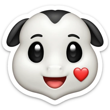Um emoji de coração da cor de um dálmata sticker