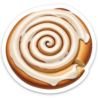 cinnamon roll with a little wink and a swirl of icing on top sticker