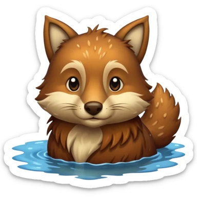 medieval animal in the lake sticker