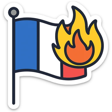 burning-flag-france sticker