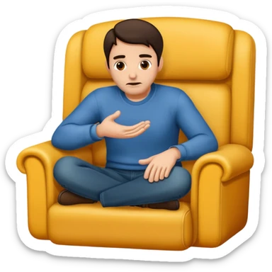 A man insisting to you to sit in his lap empty handed sticker