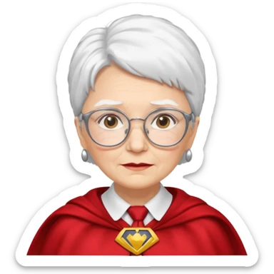 An older woman with glasses and white hair, in a red tie and cape (might resemble Professor McGonagall). sticker