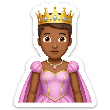 Hombre moreno con vestido de princesa  sticker