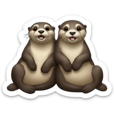 two-otters-chilling sticker