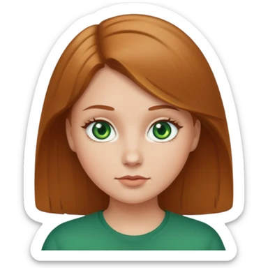 Round white girl with light brown hair and green eyes sticker