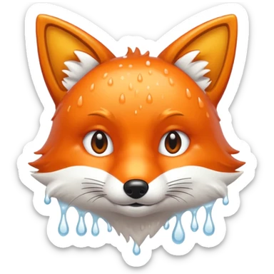 Fox in shower sticker