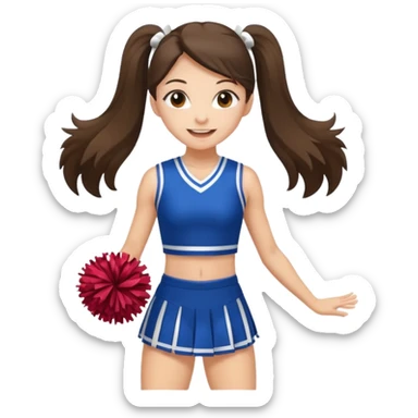 skinny white happy long haired brunette girl cheerleader sticker