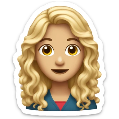 Please make a long, wavy haired blonde, Italian woman sticker