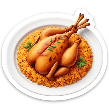 chicken tandoori with  tandoori  masala rice sticker