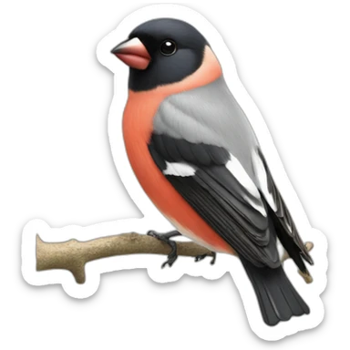 The bullfinch is waving its wing sticker