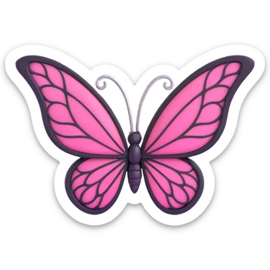 3D gothic butterfly ring with pink wings, elegant and dark sticker