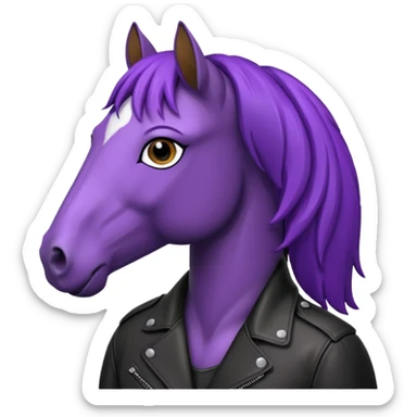 Purple horse wearing leather jacket
 sticker