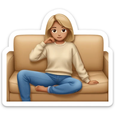 Girl lounging on couch sticker