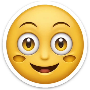 A crazy-eyed emoji face with one eye looking up and one eye looking down  sticker