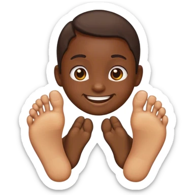 Emoji face with toes and feet  sticker